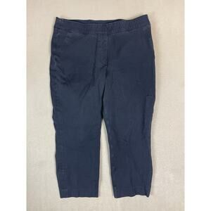 Spanx Pants Womens L Black On‎ The Go Ankle Straight Pull On Slim Mid Rise